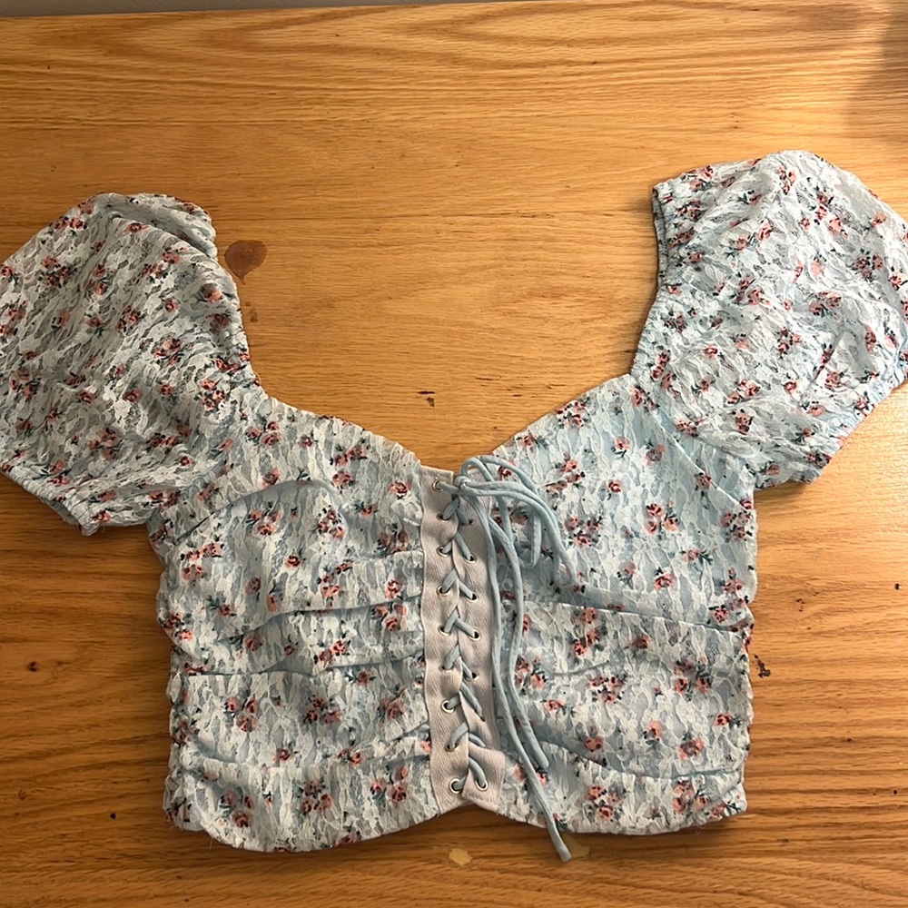 Blue Blush Preppy Top